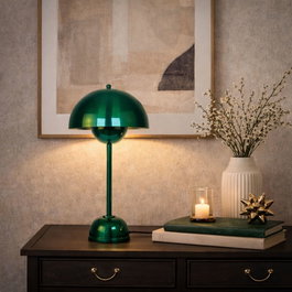 Opviq Lámpara de Mesa de Cuerpo Metálico Verde